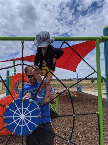 Helson Park - child on equipment