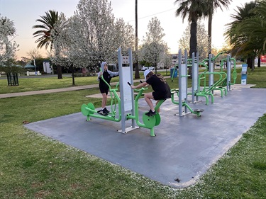 Children using exercise equipment 2021