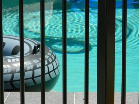 Pool with safety fence