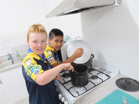 1st Leeton Scout Group utilising new kitchen equipment purchased through Council's Community Grants Program