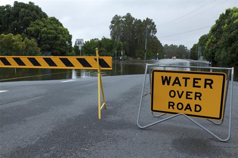 Road closed - water over road